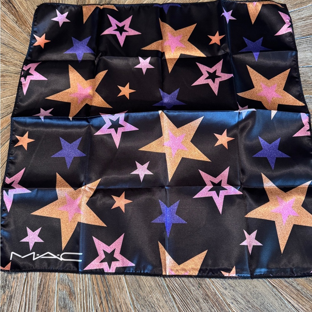 MAC Limited Edition Starring You square black scarf 18x18” NWT 2019 Promo